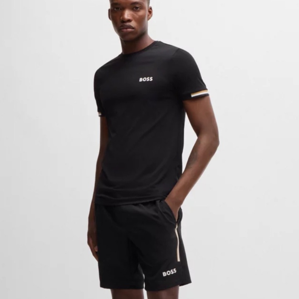 BOSS x Matteo Berrettini Waffle Signature Stripe Top